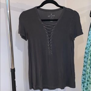 American Eagle Lace Up Top